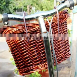 Wholesale Handmade Wicker Bicycle Accessories Bike Basket Dog Carrier thumbnail-3
