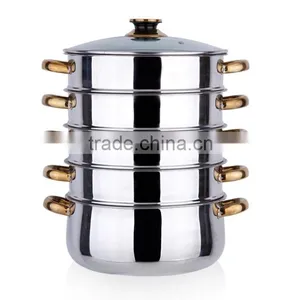 5 Layer Stainless Steel Steamer Pot thumbnail-1