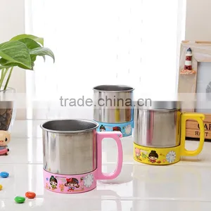 Double Wall PP+Stainless Steel Vacuum Cup for Kids thumbnail-1