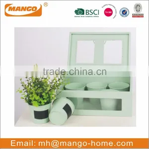 Cream Color Metal Square Balcony Flower Pot thumbnail-4