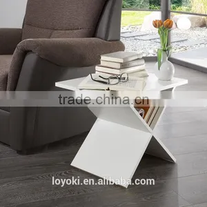 2017 New Intersection Mdf Wood Side Table With Magazine Rack Magazine Table Sofa Side Table With Glossy Finished thumbnail-1
