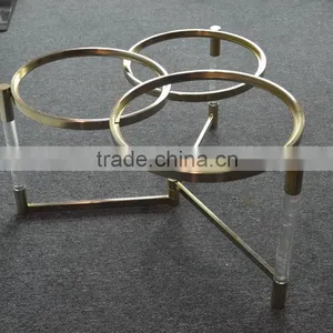 Cantilever Design Home Furniture Metal Round Glass Coffee Table With Iron Frames thumbnail-1