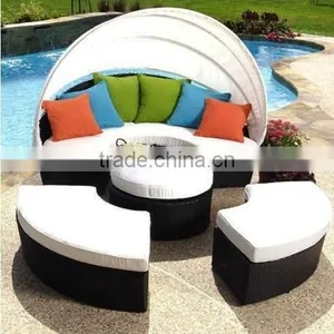 Top Sale Round Rattan Daybed Indoor Daybed thumbnail-1