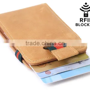 RFID Blocking Bifold Slim Wallet With Pull Tab Sleeves and Money Clip thumbnail-1