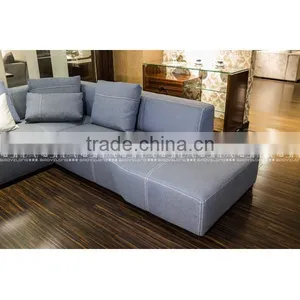 2016 Latest New L Shaped Sofa Designs Linen Fabric Sofa thumbnail-6
