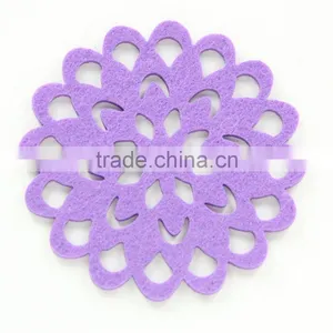 Set of 6 Large 4.5 Inch Size Felt Coasters thumbnail-1
