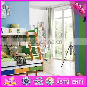 2016 Wholesale Modern Wooden Children Bunk Bedroom Designs W08H043 thumbnail-2