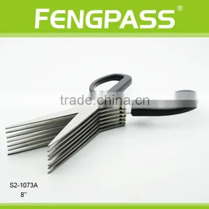 S2-1073A 8" 2CR13 Stainless Steel PP Plastic Handle Korea 7 Blades Herb Scissors thumbnail-3