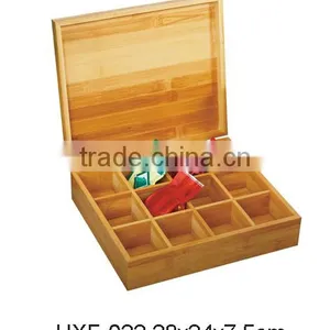 Bamboo Solid Tea Box With 12 Grids,Coffee Box thumbnail-1