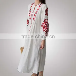 Ladies Branded 2017 Newest Fancy Summer Linen Woman Dress With Sgs Certifaction thumbnail-2