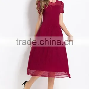 Young Lady Summer Europe Fashion Jacquard Pleated Dress thumbnail-4