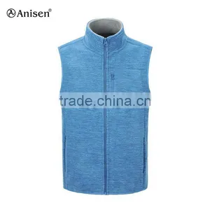Made in China Wholesale Collar Zipper Men Sweater Fleece Vest thumbnail-1