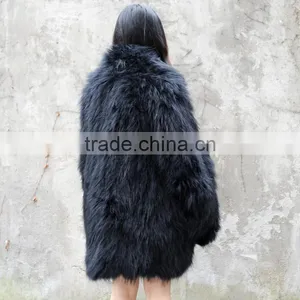 CX-G-A-91B Real Raccoon Fur Soft Women Hand Knitted Fur Jacket thumbnail-4