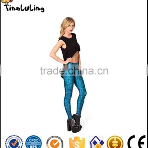 New Design Blue Math Style Print Leggings Slim Fitness Women Gothic Creative Interest Sexy Elastic Casual Pants thumbnail-1