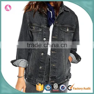 Wholesale Price Women Fashion Washed Winter Denim Jacket Woman Apparel thumbnail-1