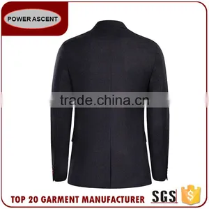 New Design Half Lined Polyester Viscose Black Man Business Suit Jacket thumbnail-2