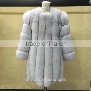 PC-255 European Style Top Selling Real Fox Fur Products Cheap Women Knee Length Winter Coat thumbnail-3