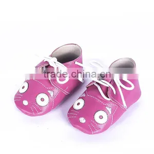 Cute Cat Design Leather Baby Moccasin thumbnail-3