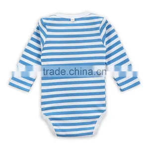 2017 Navy Style Wholesale Baby Romper Blue & White Stripes Pattern Long Sleeves Onesie Baby Bodysuit Jumper thumbnail-2