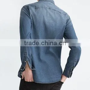 Denim Shirt, Men's Short Sleeve Shirts thumbnail-3