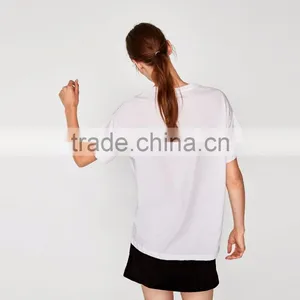 China Manufacture OEM Printed Logo New Design Summer Style 95% Cotton 5% Spandex 150g Short Sleeve O-Neck Women's T Shirts thumbnail-4