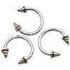 Triple Spike Surgical Stainless Steel Non - Toxic Horse Shoe Circular Barbell For Anniversary thumbnail-1