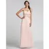 Sheath/Column Sweetheart Floor-length Chiffon Cheap Dresses for Wedding Guests thumbnail-1