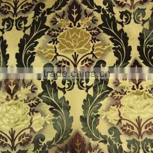 100% Polyester Gold Print Velvet Fabric--Sofa,Curtain Upholstery Fabric thumbnail-1
