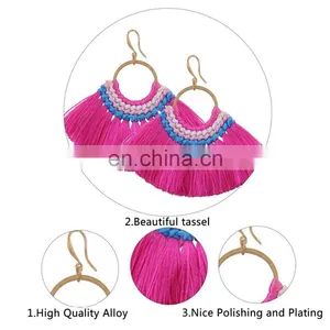 Fashion Handmake Fan Tassel Earrings thumbnail-2