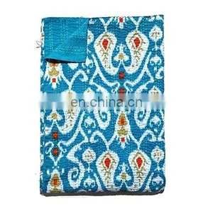 Ikat Bedcover Kantha Bedding Throw Ikat Kantha Quilt thumbnail-3