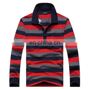 China Supplier 2016 Fashion Wholesale Clothing Man Cheap Polo Shirt Stripe Design Cotton Men's Long Sleeve Polo Shirt thumbnail-2
