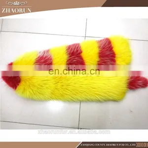 High Quality Fashion Colorful Fox Fur Scarf thumbnail-5