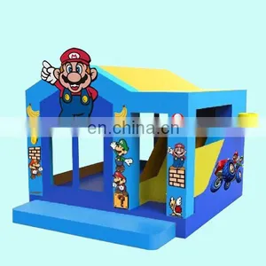 Manufacturer Super Mario Bouncy Castle With Slide, Mario Brother Inflatable Bouncy Slide Combo thumbnail-1