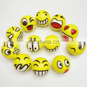 A022 Stress Ball Novelty Squeeze Ball Hand Wrist Exercise Squeeze Toys Smile Face PU Slow Rebound Ball 12pcs 6.3cm thumbnail-5