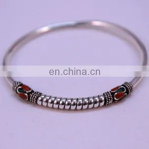 Beautiful 92.5 Adjustable Silver Bangle Bracelet thumbnail-1
