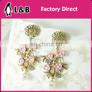 Dangle Earrings Round Shaped Earrings Rhinestone Bridal Earrings thumbnail-2