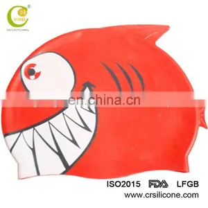 Newest Cute Blue Cartoon Fashion Silicone Material Swim Caps Boys Waterproof Caps thumbnail-3