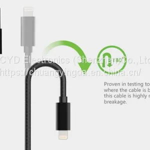 Best Wisdom Nylon Braided Alloy Metal Cable for IPhone and IPad thumbnail-4