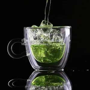 2018 Wholesale Decorative Glass Coffee Cup Mug Double Wall Glass Tea Cup thumbnail-2
