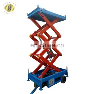 7LSJY Shandong SevenLift Customized Small Manual Mobile Hydraulic Towable Scissor Aerial Work Lifting Platform Lift thumbnail-3