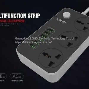 LDNIO 6 USB 3 Outlet Universal Usb Power Strip Desk With Usb Charger Extension Socket thumbnail-1