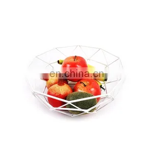 Nordic Christmas Countertop Steel Fruit Basket Bowl Stand 2 Tier Decorative Metal Fruits Storage Basket thumbnail-2