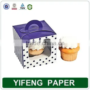 Customized Top-selling White Cardboard Cup Cake Box With Transparent Clear Window thumbnail-1