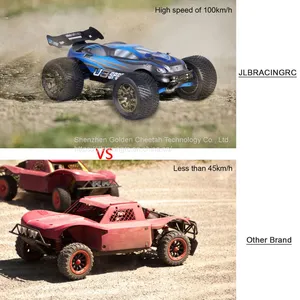 JLBRACINGRC Super Fast 1/10 Scale Cheetah RC Car, 100 KM/H 4WD 2.4GHZ RC Truck 4x4 Off Road RTR Monster Truck IPX7 Waterproof RTR Brushless Electric Remote Control Truck for Adults thumbnail-4