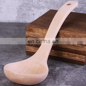 Cheap Natural Bamboo Spoon Spatula Utensils Set Kitchen Bamboo Soup Spoon thumbnail-1