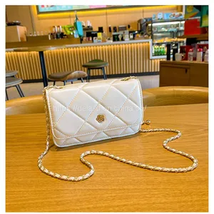 Fashion Lingge Design Golden Ball Chain Handbag Ladies Crossbody Small Square Bag thumbnail-5