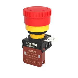 Ip65 22mm Big Red Head 20a One Normally Open and One Normally Close Latching Push Button thumbnail-1