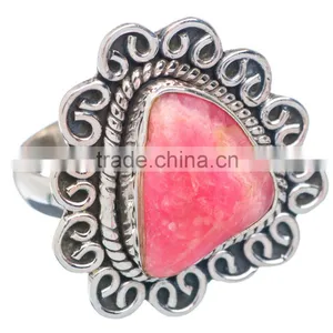 RHODOCROSITE RING ,WHOLESALE SILVER JEWELRY,SILVER EXPORTER,SILVER JEWELRY FROM INDIA thumbnail-1