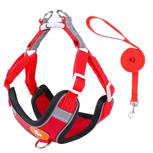 Adjustable Dog Harness Breathable Soft Mesh Straps Nylon Pet Dog Harness With Reflective Logo thumbnail-5