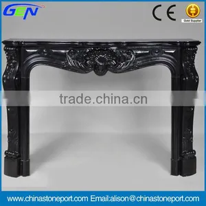 High Quality Natural Marble Black Fireplace thumbnail-1